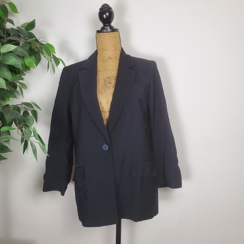 NEW LOFT Pure Black Women's Size Small Blazer One Button